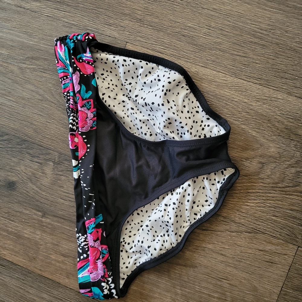 Floral and Polka Dot Bikini Bottom